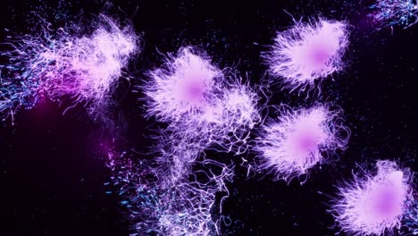 los rastros de partículas que fluyen en bucle brillan, los elementos brillantes giran y flotan en movimiento de 4k.