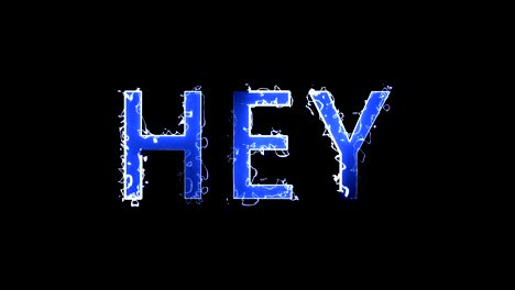 burning letters of hey text,  computer generating for creative