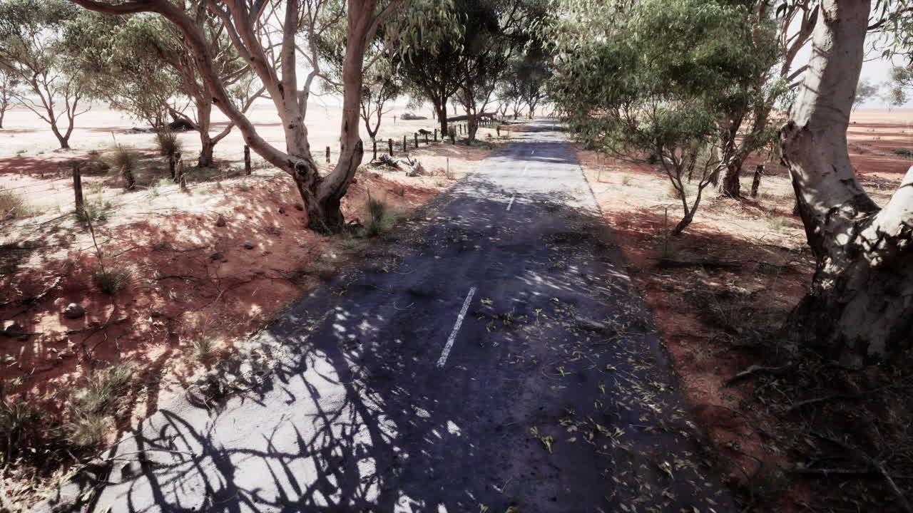 오스트레일리아 외을 가로지르는 황폐한 도로