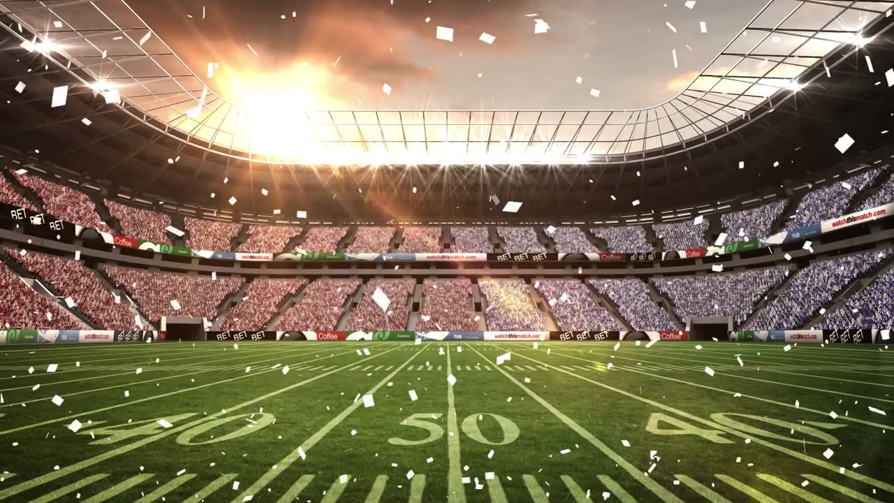 Animazione di coriandoli su stadio sportivo