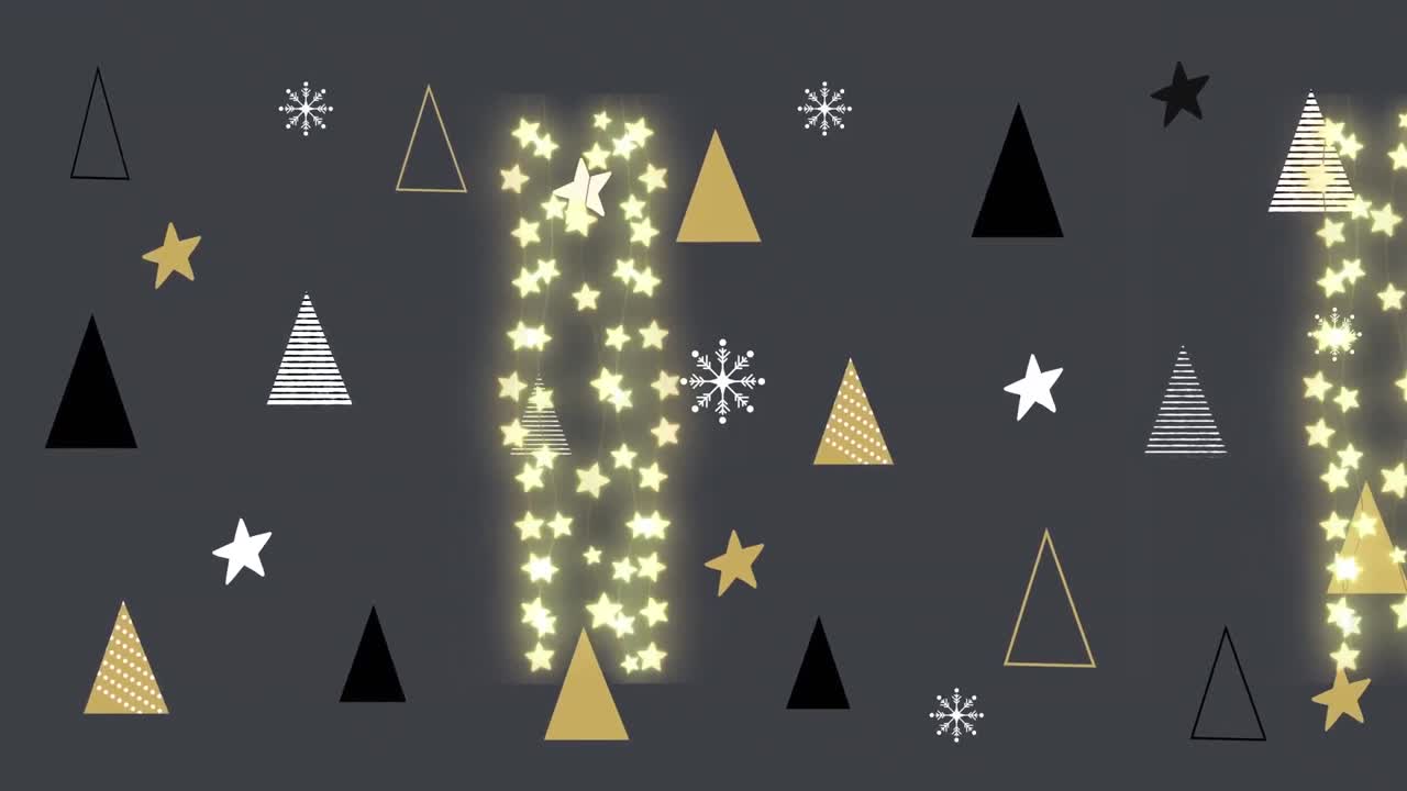 animación de la decoración navideña sobre los árboles de navidad