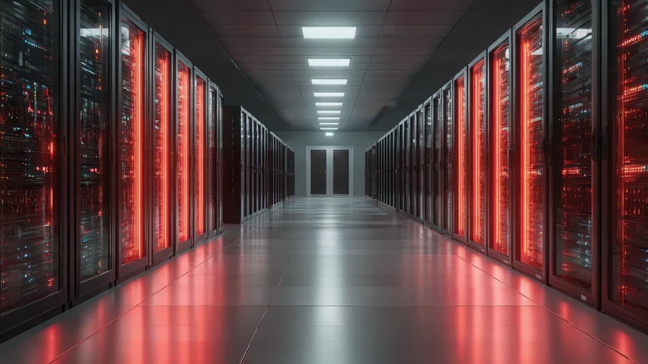 A Glimpse into the Future of Data Storage: Exploring the Technological Landscape of High-Performance Server Rooms Enhanced with Dynamic Red Lighting