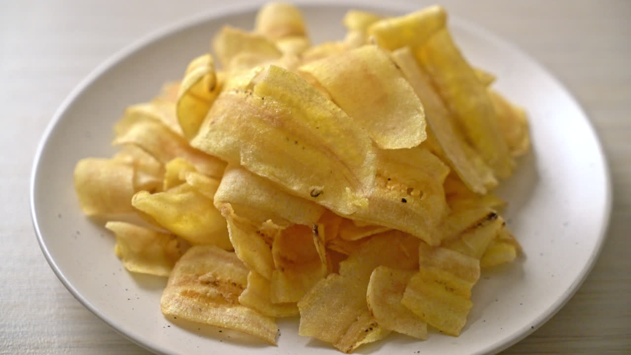 Crispy Banana Chips - fried or baked sliced banana