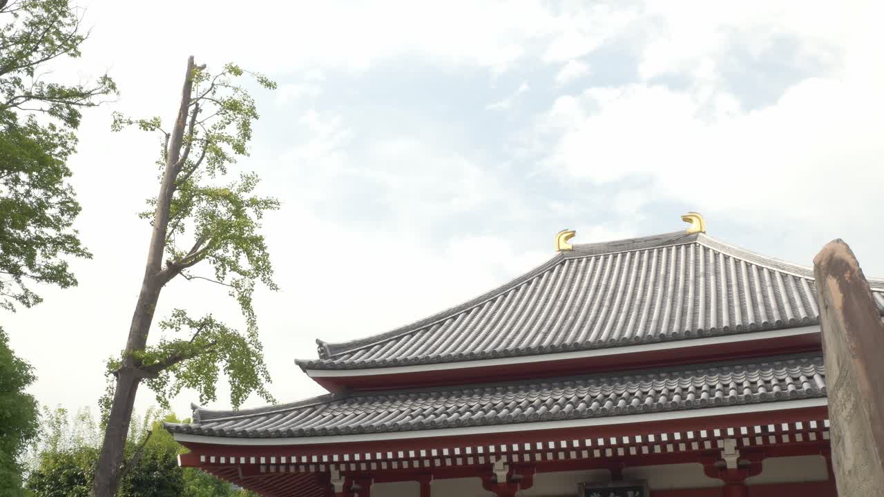 Detail Of The Roof Of Sensoji Temple In Asakusa, Tokyo, Japan. - wide shot