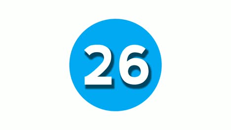 Number-26-twenty-six-sign-symbol-animation-motion-graphics-on-blue-circle-white-background,cartoon-video-number-for-video-elements