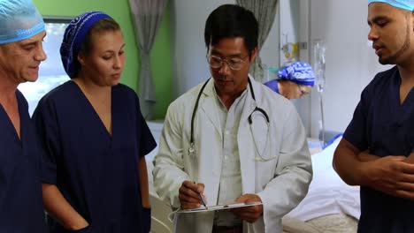 medical team interacting with each other 4k
