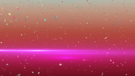 animación de confeti cayendo sobre un fondo rosado