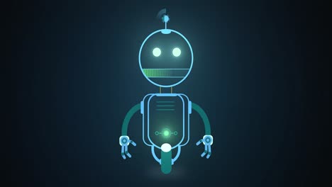 animación del icono del robot ai en fondo negro