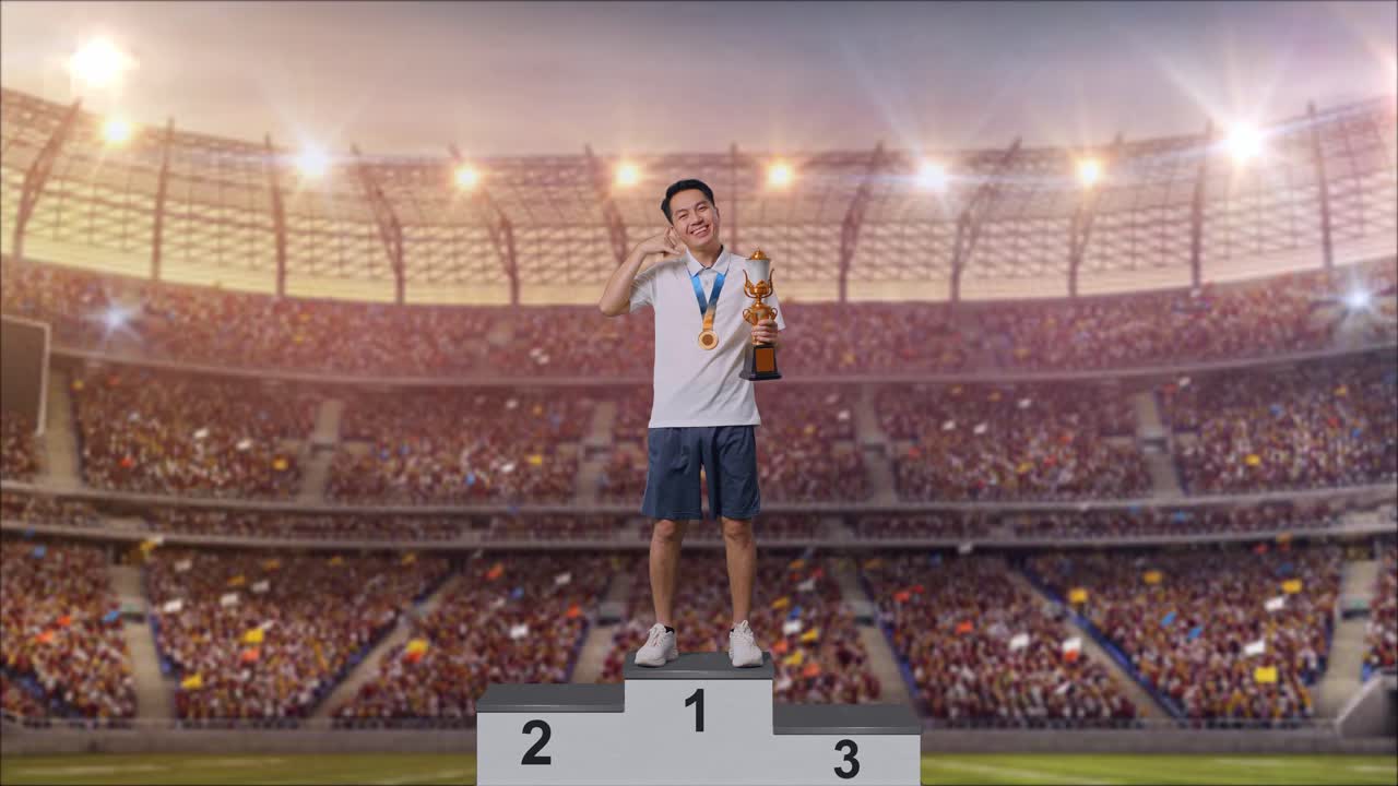 el ganador en el podio