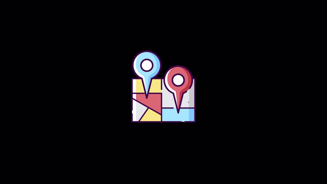 Map with a pin Icon Animation
