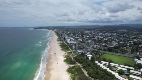 pull back shot of talle rec centre - palm beach - gold coast - queensland qld - australia