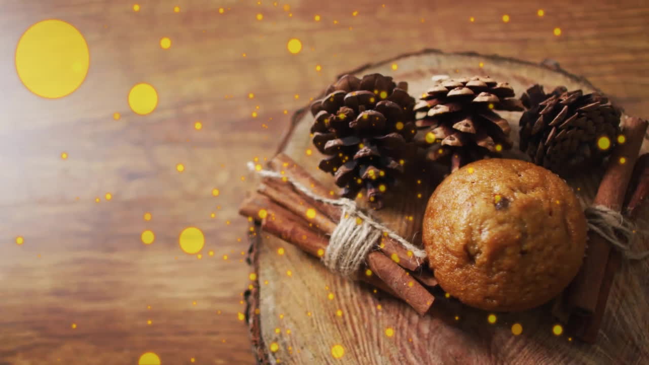 animación de puntos de luz sobre las decoraciones navideñas