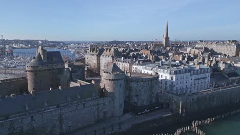 saint-malo castle and cityscape, brittany in france