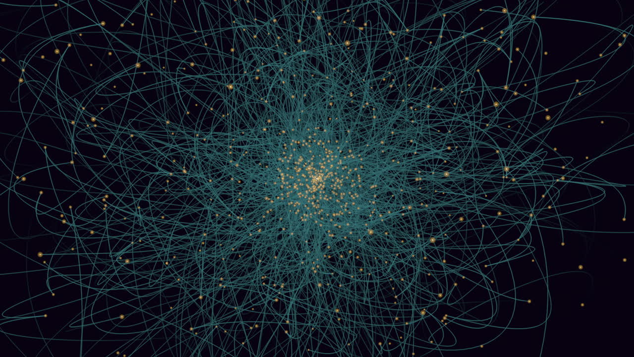 Complex network of interconnected lines forming a web of connections