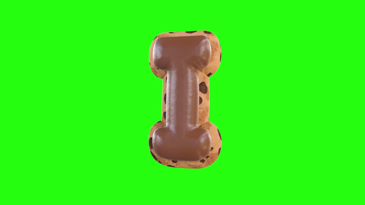 Rendering 3d della lettera I che ricrea un biscotto con cioccolato in cima