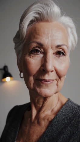 retrato en primer plano de una anciana sonriente
