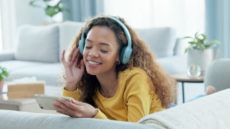 trendy woman with headphones listening to music