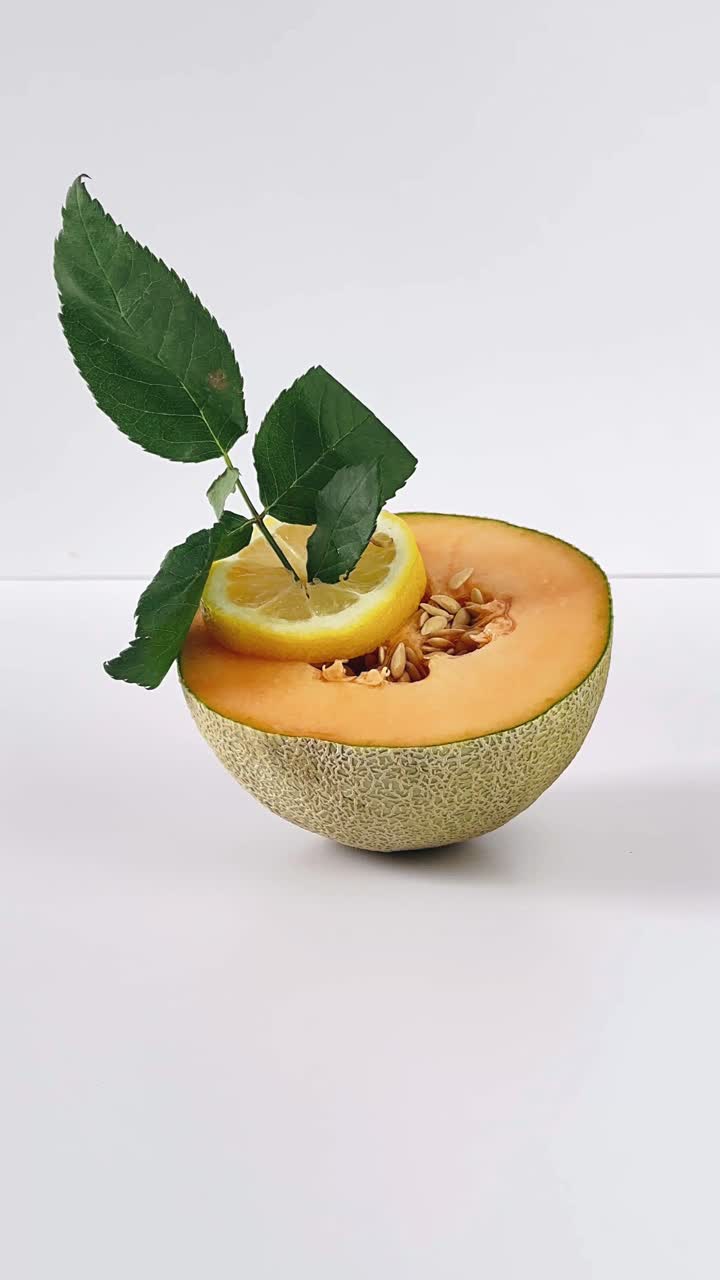 Cantaloupe and Lemon Slice