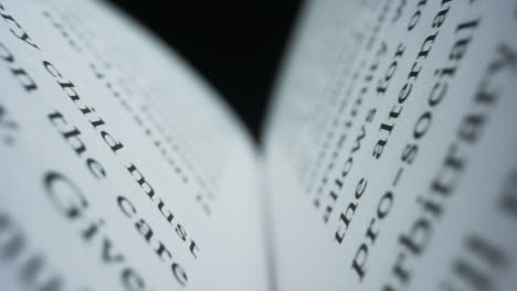 Open-book-with-white-pages-against-black-background.-Closeup-closed-book