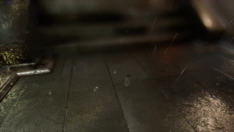 비가 오는 밤 의 도시 풍경