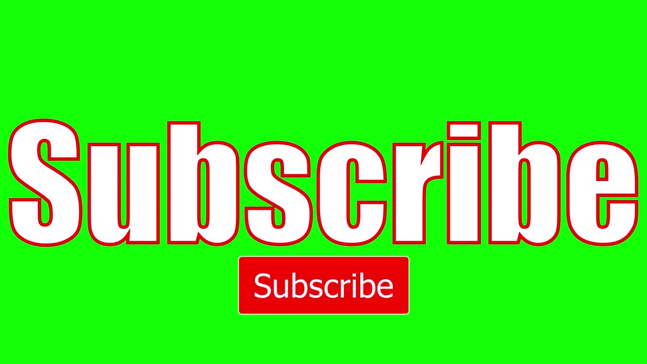 Subscribe Button And Like Icon Animated Motion Graphics 4K Video - Chroma Key Green Screen Kinematic Text Overlay - Size Adjustable