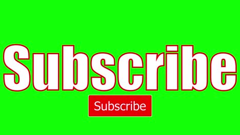 subscribe button and like icon animated motion graphics 4k video - chroma key green screen kinematic text overlay - size adjustable