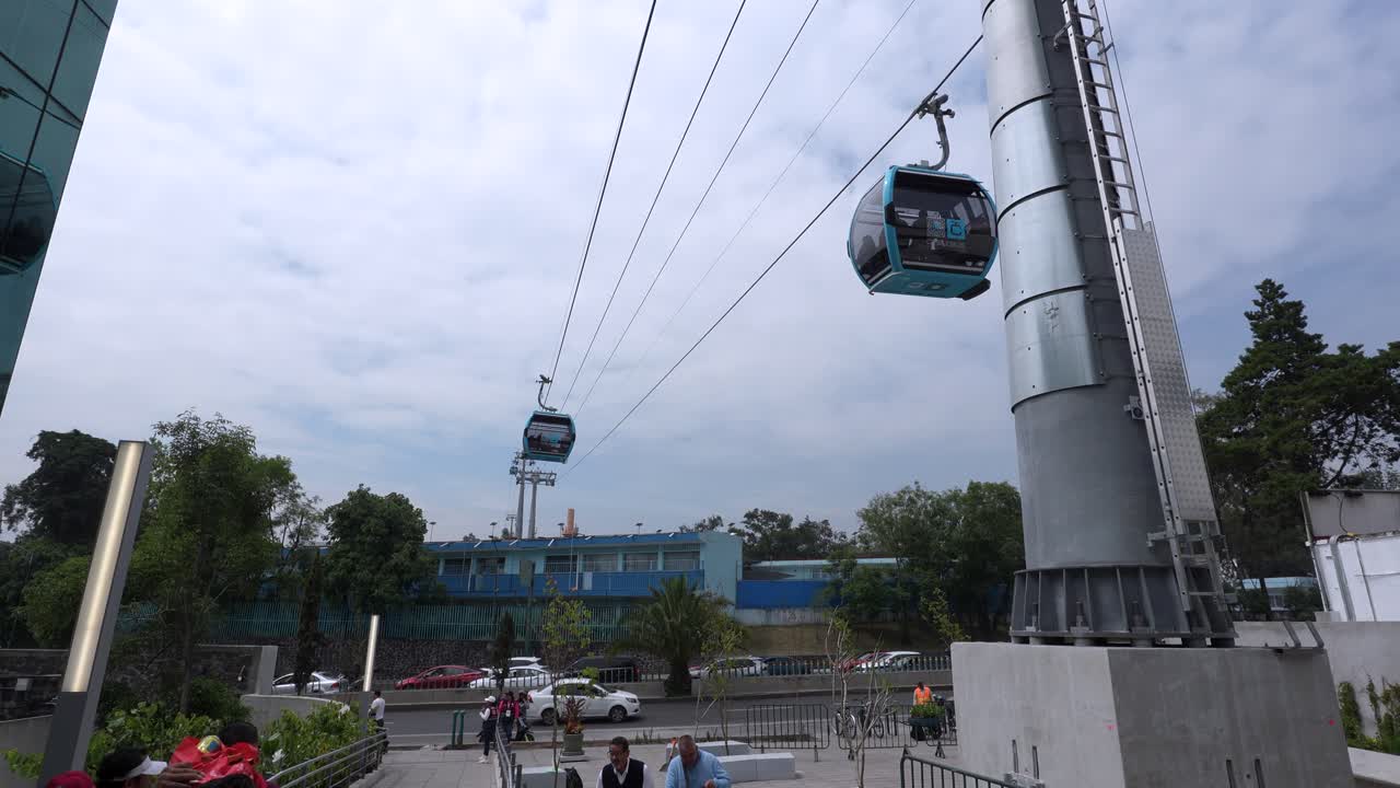 The new line of the public transport system known as Cablebus in Mexico City