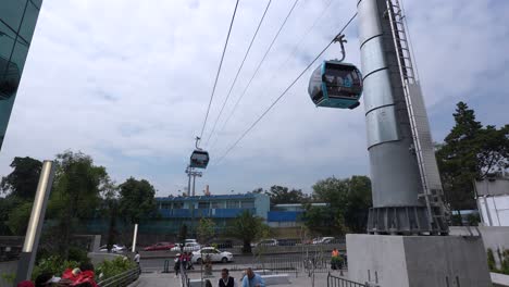 the new line of the public transport system known as cablebus in mexico city