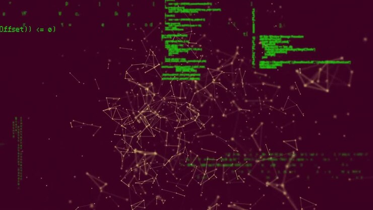 Animation of data processing and network of connections