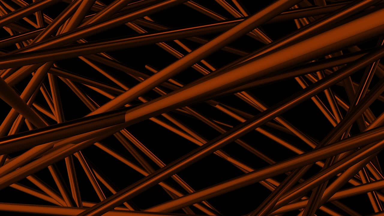 Motivo Geometrico Astratto 3D con Linee Arancioni