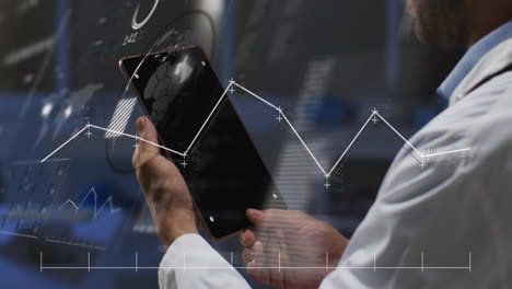 animación del procesamiento de datos sobre el hombre utilizando un teléfono inteligente
