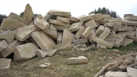 a shot with smooth motion shows large rocks appearing in the shot