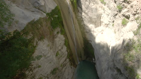 aerial view of dimosari waterfall in lefkada