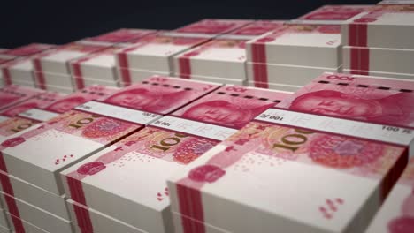yuan chino renminbi dinero billete paquete de crecimiento en bucle