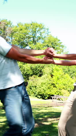 young couple having fun in the park