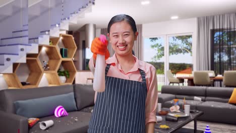 cleaning up after a party