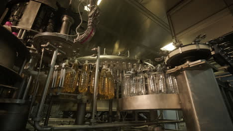 automated beverage bottling line in a modern factory