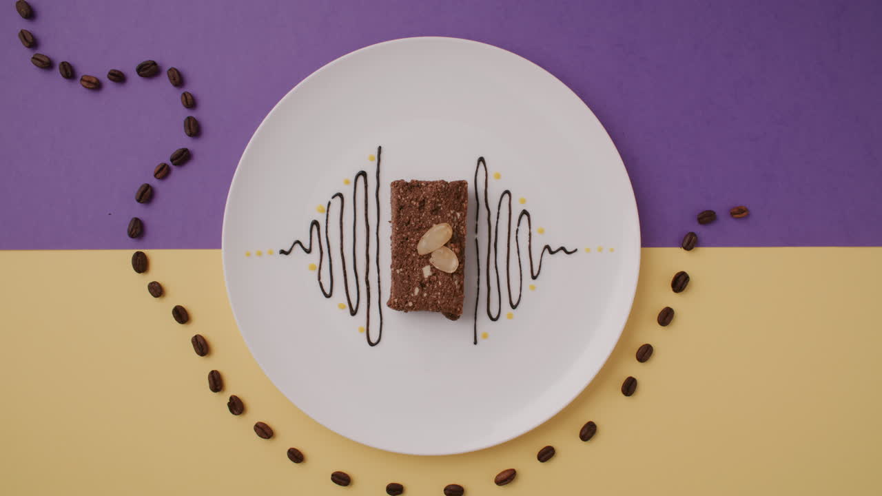 Artistically Decorated Chocolate Brownie