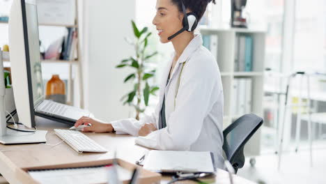 computadora, onda o médico en una videollamada