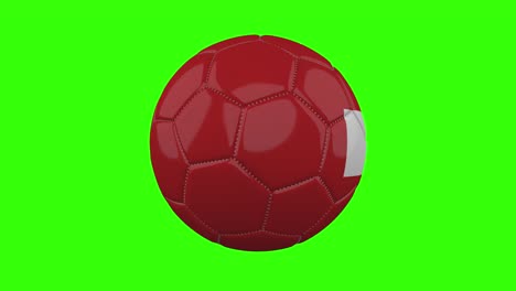 switzerland flag on ball rotates on transparent green alpha background, loop