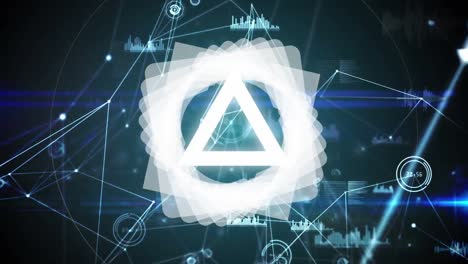 animazione di forme geometriche con connessioni di dati