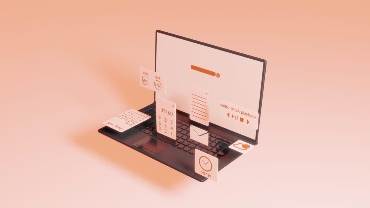 interfaz de usuario de la computadora moderna con widgets de ui de los programas.