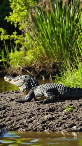 alligator in its natural swamp habitat