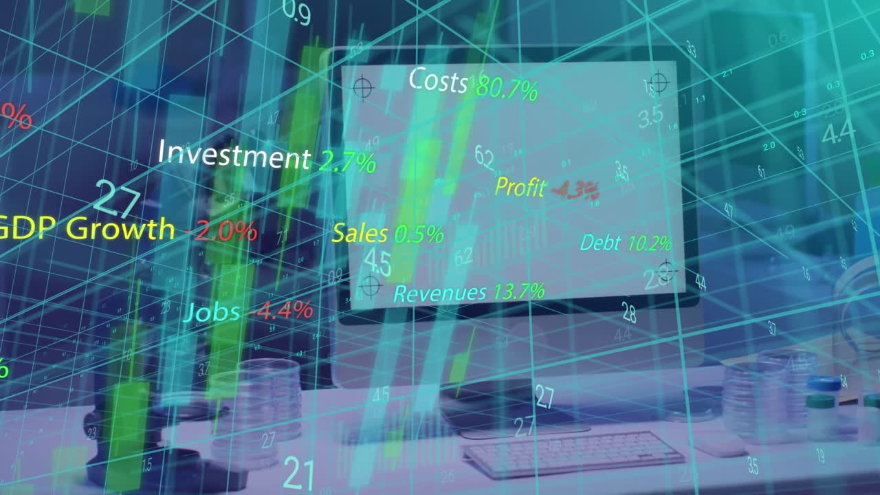 컴퓨터를 통해 컴퓨팅 데이터 처리의 애니메이션