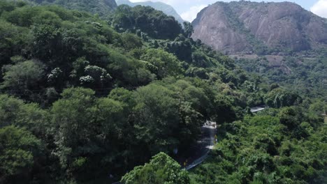 Drone-shot-of-Aliyar-Reserve-Forest-and-Anamalai-Tiger-Reserve,-Coimbatore,-Tamil-Nadu,-South-India