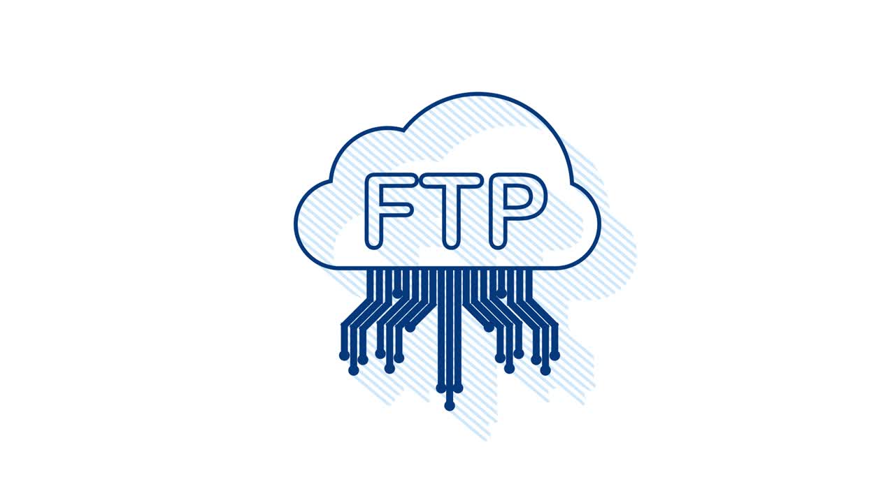 icono de transferencia de archivos ftp. icono de tecnología ftp. transferencia de datos al servidor. gráfico de movimiento