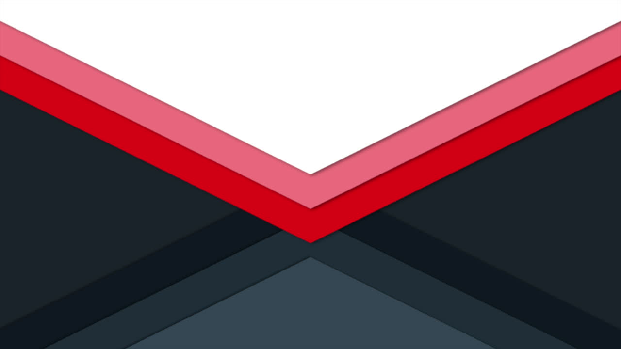 Intro animata con triangoli geometrici rossi e neri, sfondo astratto