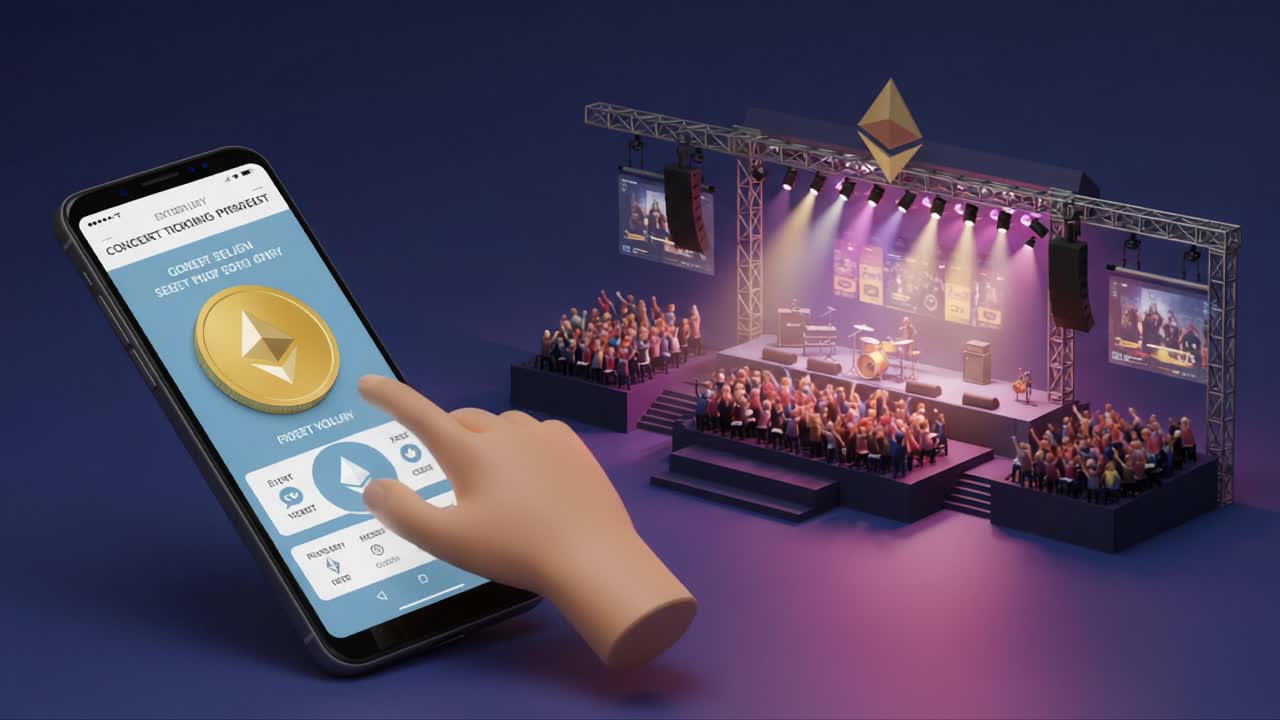 Engaging in Virtual Experiences: A Digital Interaction Set against a Concert Stage with a Smartphone and Enthusiastic Audience in View