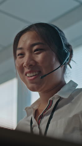 woman working at call center