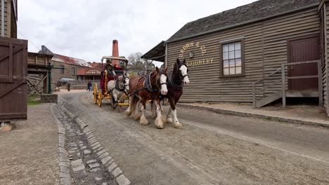 carriage ride through sovereign hill, ballarat, australia